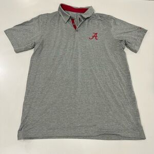 Columbia Heather Gray Polo with Red Trim  Alabama